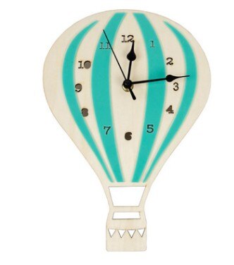 Dřevěné dětské hodiny horkovzdušný balón