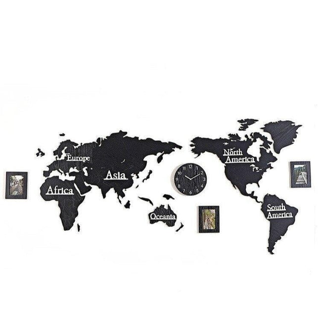 Samolepící nástěnné hodiny mapa světa