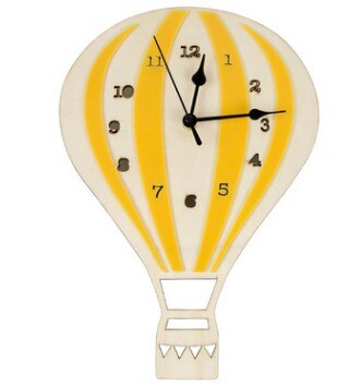 Dřevěné dětské hodiny horkovzdušný balón