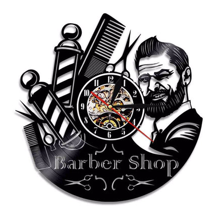 Vinylové hodiny pro holiče Barber Shop