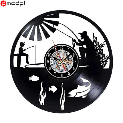 Nástěnné vinylové hodiny pro rybáře