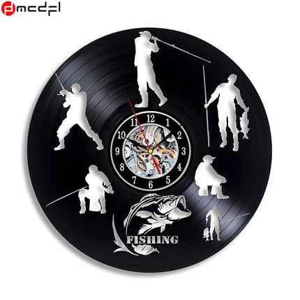Nástěnné vinylové hodiny pro rybáře