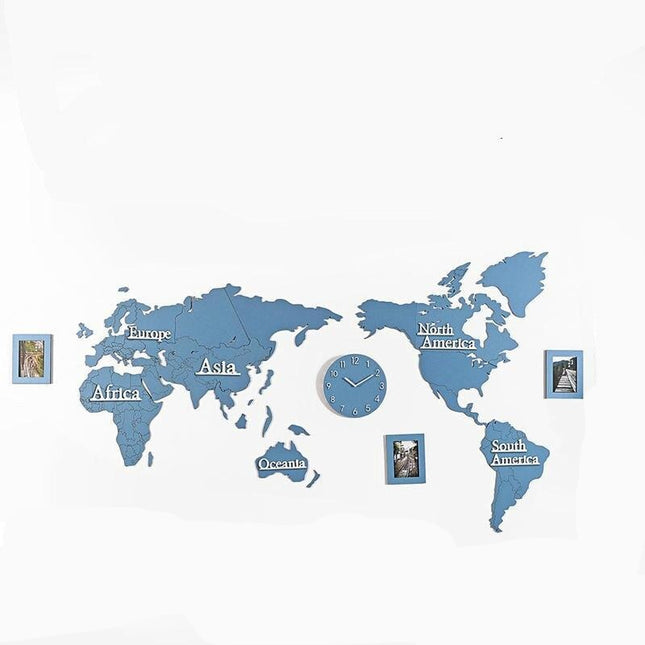 Samolepící nástěnné hodiny mapa světa