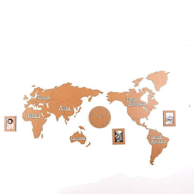 Samolepící nástěnné hodiny mapa světa