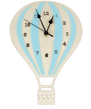 Dřevěné dětské hodiny horkovzdušný balón