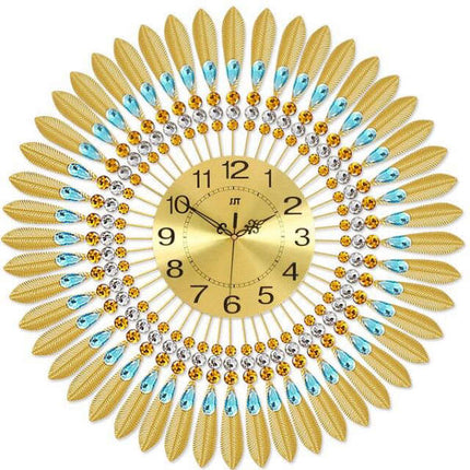 Luxusní zlaté hodiny design peří