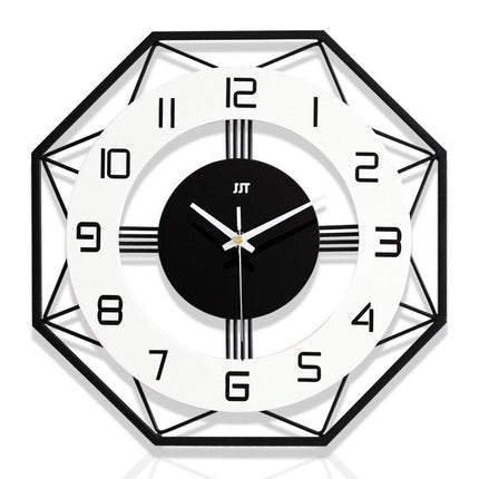 Geometrické osmiúhelníkové hodiny v severském stylu