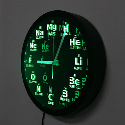Nástěnné LED hodiny chemické prvky