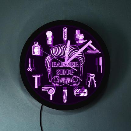 Nástěnné LED hodiny pro holičství