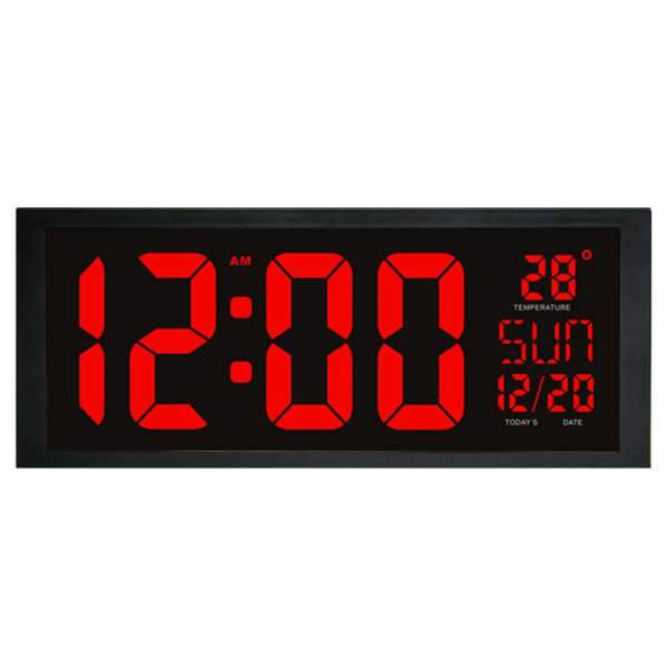 Velké bezdrátové digitální nástěnné hodiny
