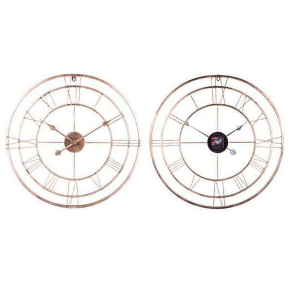 Velké kovové hodiny dvojitý kruh