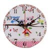 Vintage dřevěné nástěnné hodiny s květinami