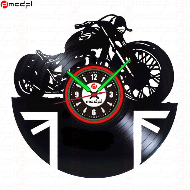 Nástěnné hodiny motokros červené a zelené