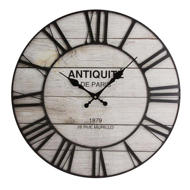 Dřevěné vintage nástěnné hodiny Old Town
