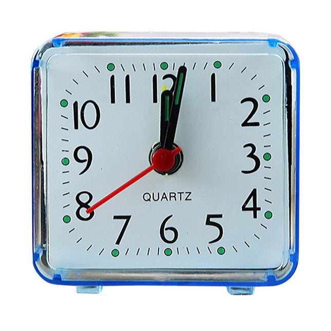 Klasický malý čtvercový stolní budík quartz