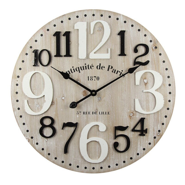 Dřevěné vintage nástěnné hodiny Old Town