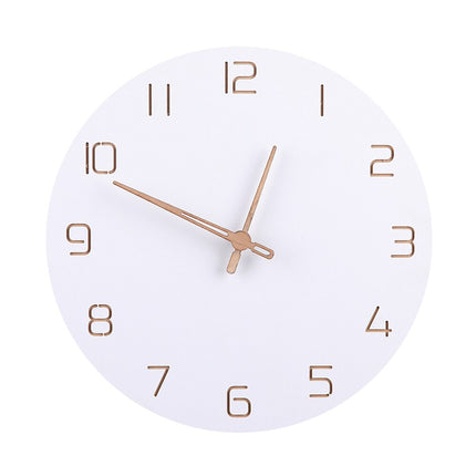 Bílé skandinávské nástěnné hodiny minimalistické