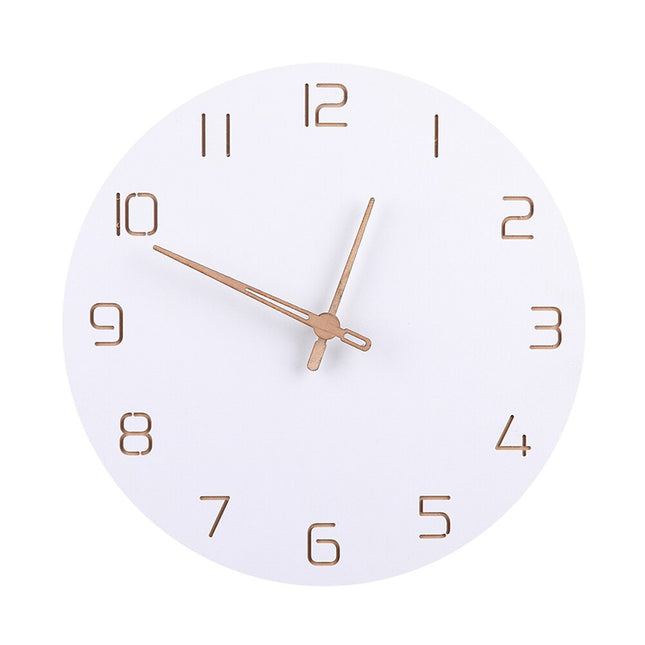 Bílé skandinávské nástěnné hodiny minimalistické