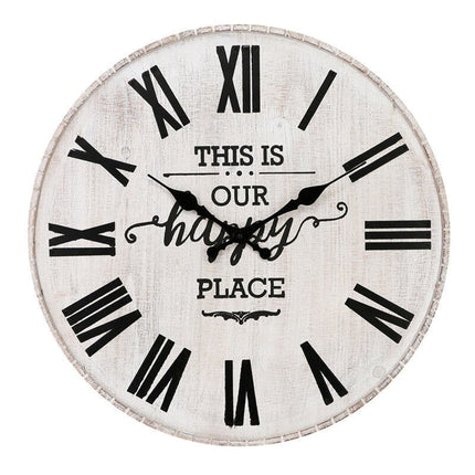 Dřevěné vintage nástěnné hodiny Old Town