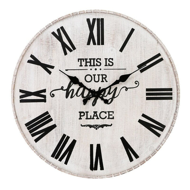 Dřevěné vintage nástěnné hodiny Old Town