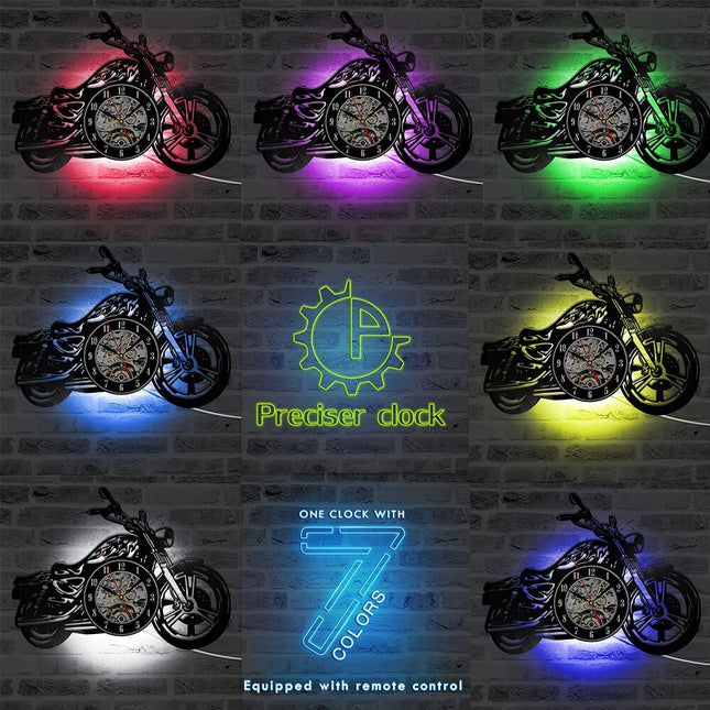 Nástěnné vinylové hodiny pro motorkáře