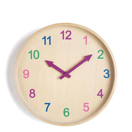 Dětské dřevěné hodiny s barevnými čísly