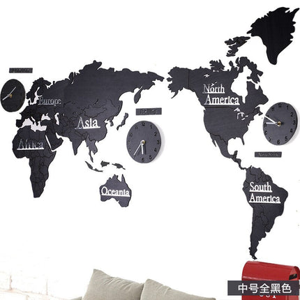 Nástěnná mapa světa s více hodinami