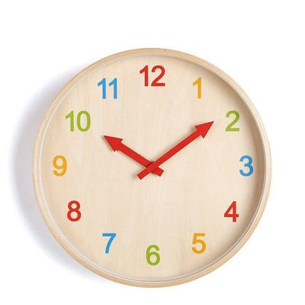 Dětské dřevěné hodiny s barevnými čísly