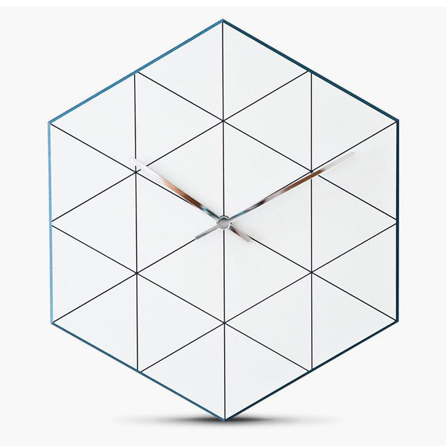 Šestihranné tiché hodiny geometrický design