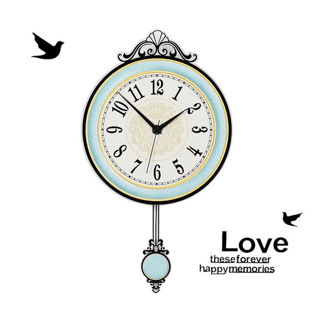 Moderní kyvadlové nástěnné hodiny modré