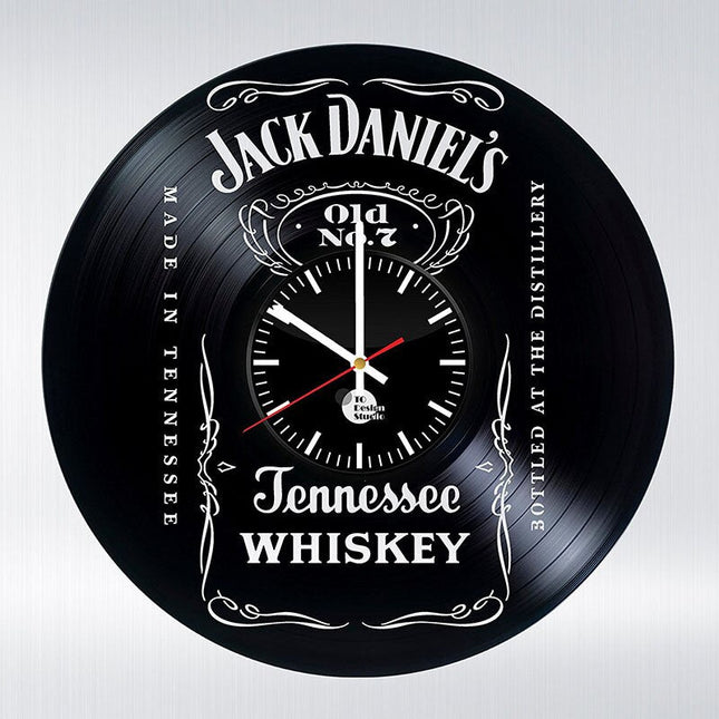 Hodiny z vinylové desky Jack Daniel's
