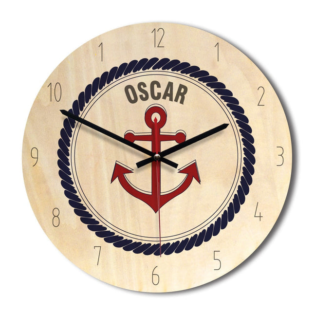 Dětské dřevěné hodiny s motivem letadla