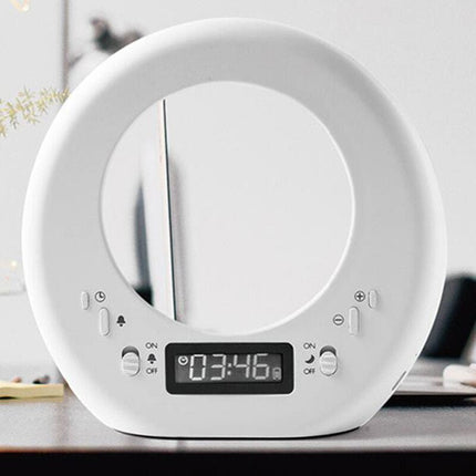 Futuristický budík a noční lampa měsíc