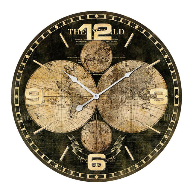 Velké nástěnné hodiny v industriálním stylu