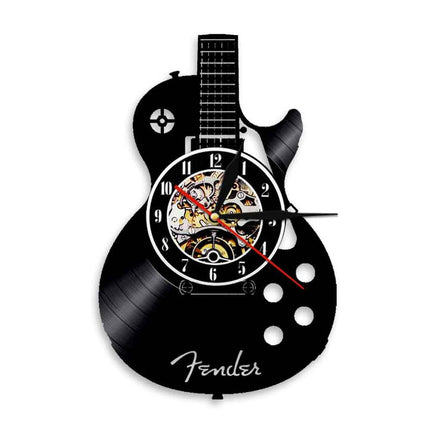 Vinylové hodiny ve tvaru elektrické kytary