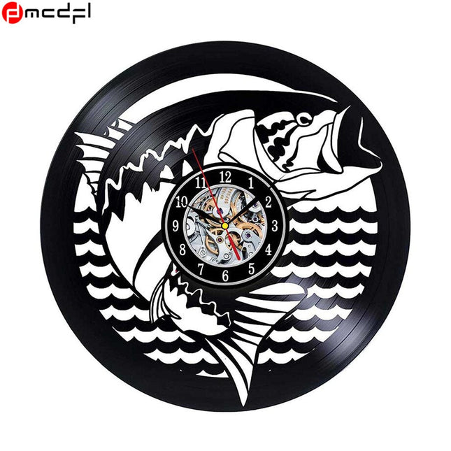 Nástěnné vinylové hodiny pro rybáře
