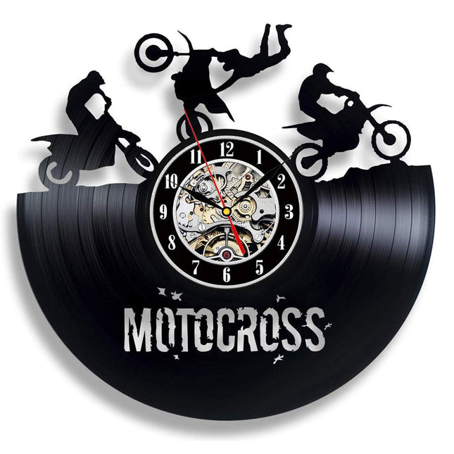 Nástěnné hodiny pro motokrosaře vinyl