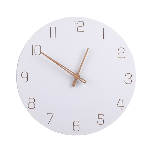 Bílé skandinávské nástěnné hodiny minimalistické