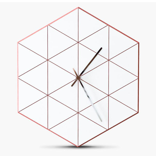 Šestihranné tiché hodiny geometrický design