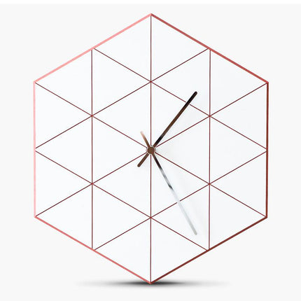 Šestihranné tiché hodiny geometrický design