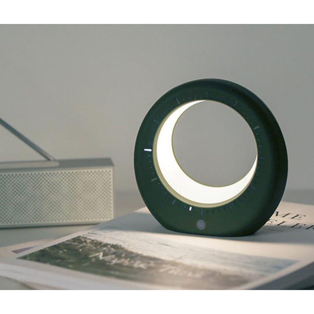 Futuristický budík a noční lampa měsíc