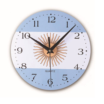 Kulaté dřevěné hodiny francouzská vlajka