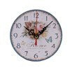 Vintage dřevěné nástěnné hodiny s květinami