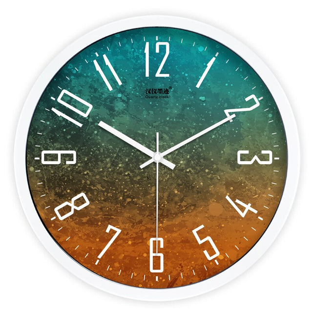 Barevné skandinávské hodiny s designem dřeva