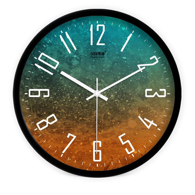 Barevné skandinávské hodiny s designem dřeva