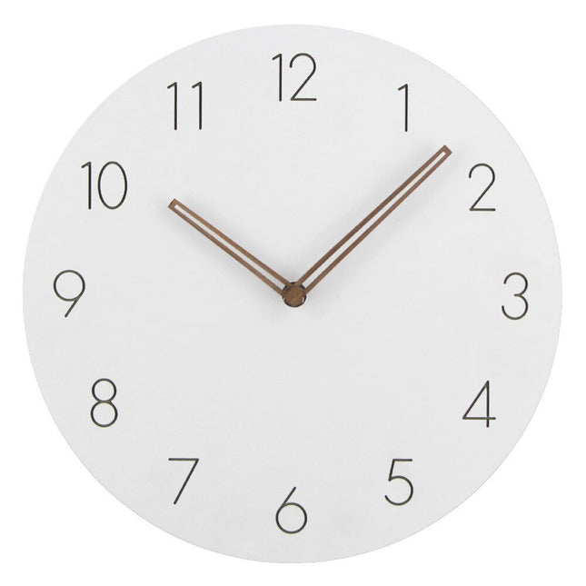 Minimalistické tiché hodiny s dřevěnými ručičkami