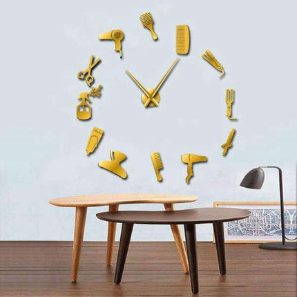 Nalepovací hodiny pro kadeřnický salon