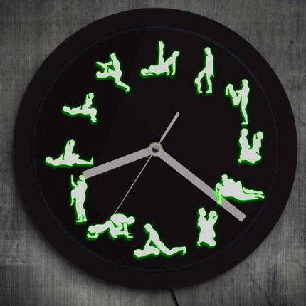 Nástěnné hodiny Kamasutra s LED osvětlením