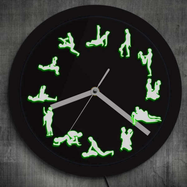 Nástěnné hodiny Kamasutra s LED osvětlením