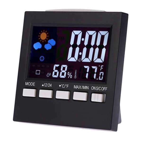 Digitální hodiny s barevnou meteostanicí